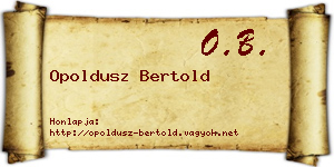 Opoldusz Bertold névjegykártya